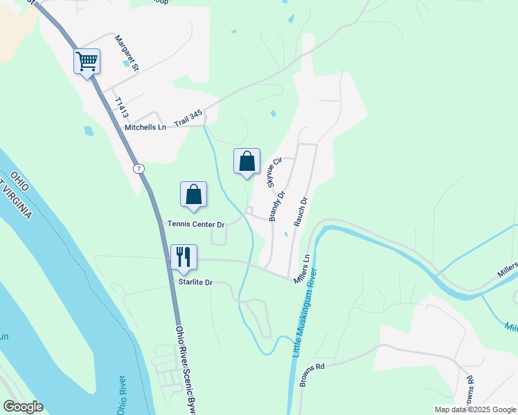 map of restaurants, bars, coffee shops, grocery stores, and more near 103 Sunnyview Drive in Marietta
