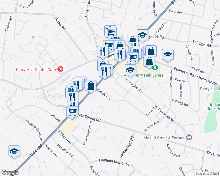 map of restaurants, bars, coffee shops, grocery stores, and more near 19 Treadway Court in Nottingham