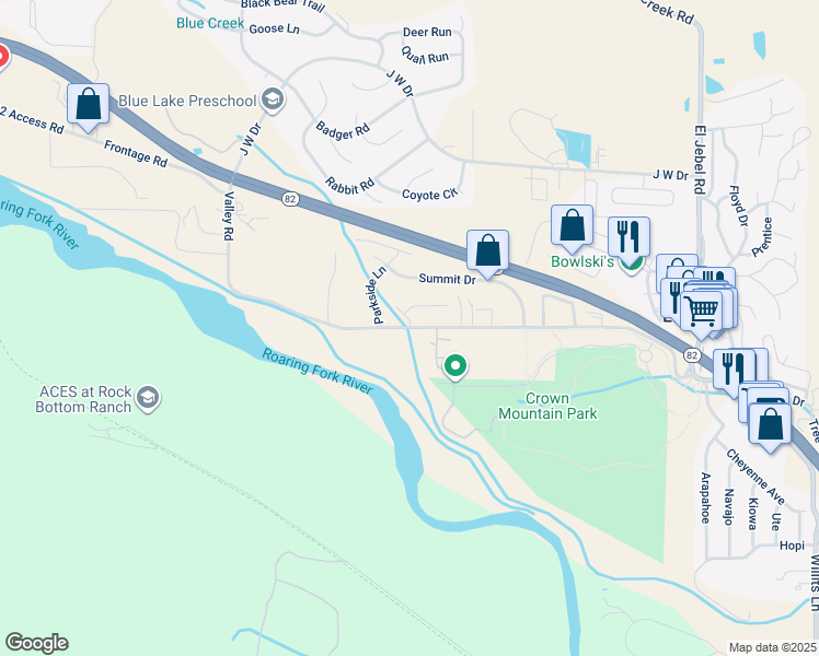 map of restaurants, bars, coffee shops, grocery stores, and more near 250 Valley Road in Carbondale