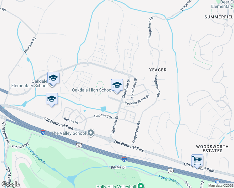 map of restaurants, bars, coffee shops, grocery stores, and more near 5850 Eaglehead Drive in New Market