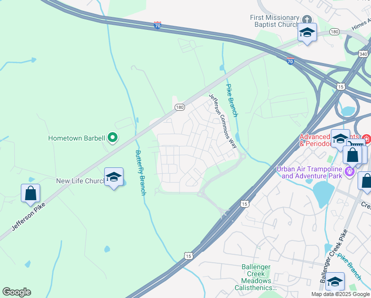 map of restaurants, bars, coffee shops, grocery stores, and more near 6163 Margarita Way in Frederick