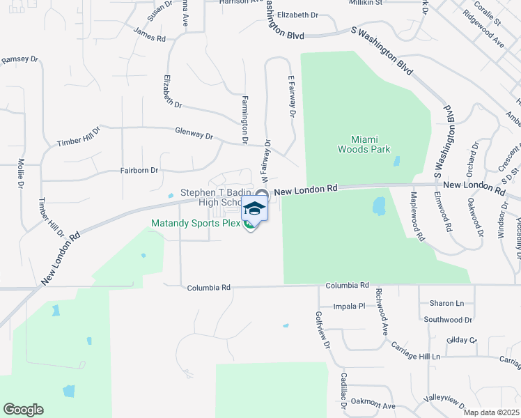 map of restaurants, bars, coffee shops, grocery stores, and more near 571 New London Road in Hamilton