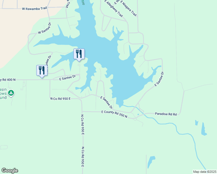 map of restaurants, bars, coffee shops, grocery stores, and more near 342 Southwest Pawnee Trail in Greensburg