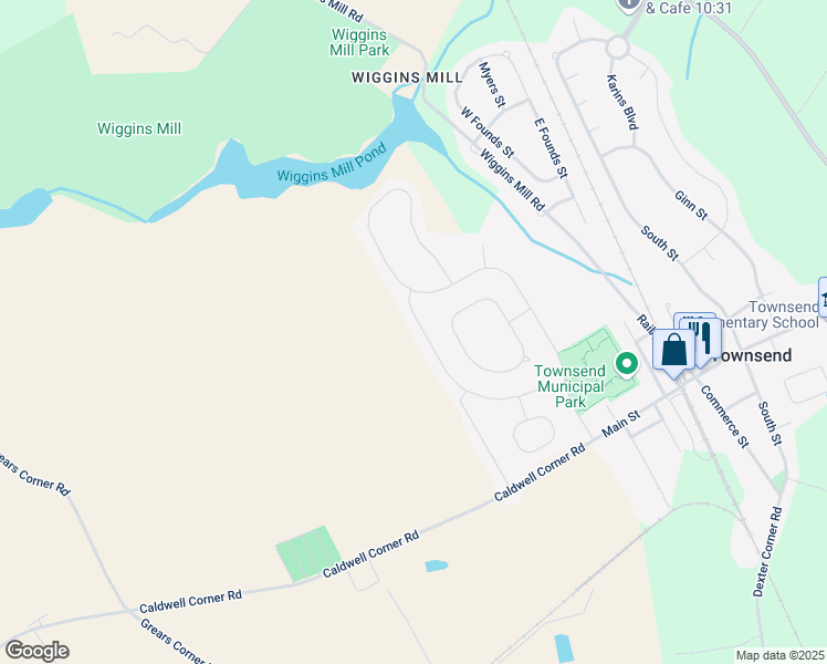 map of restaurants, bars, coffee shops, grocery stores, and more near 345 Helen Drive in Townsend