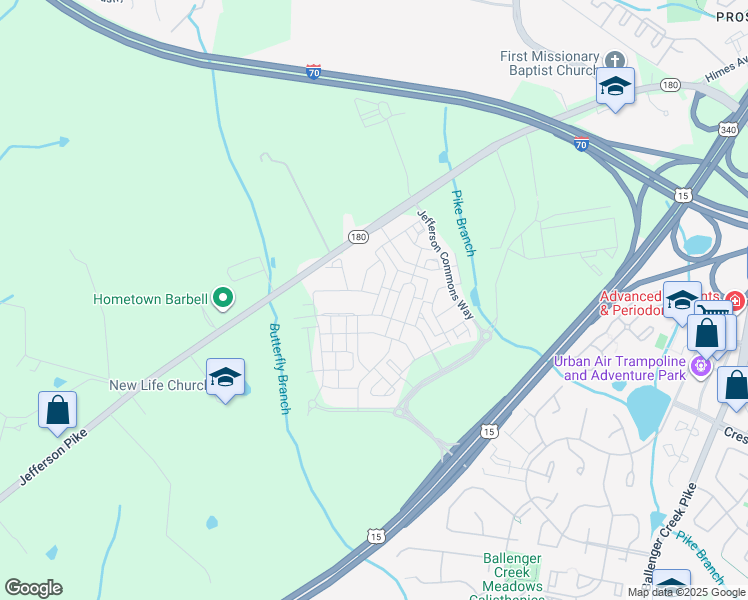 map of restaurants, bars, coffee shops, grocery stores, and more near 6167 Dock Street in Frederick