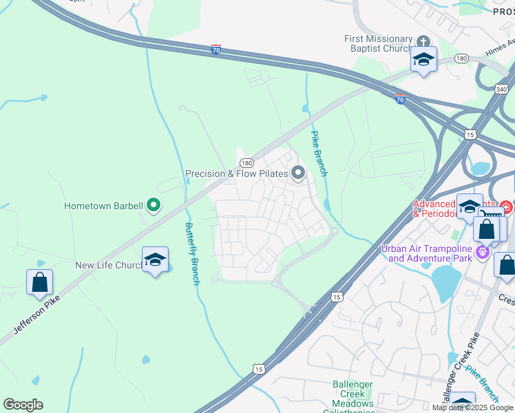 map of restaurants, bars, coffee shops, grocery stores, and more near 6167 Dock Street in Frederick