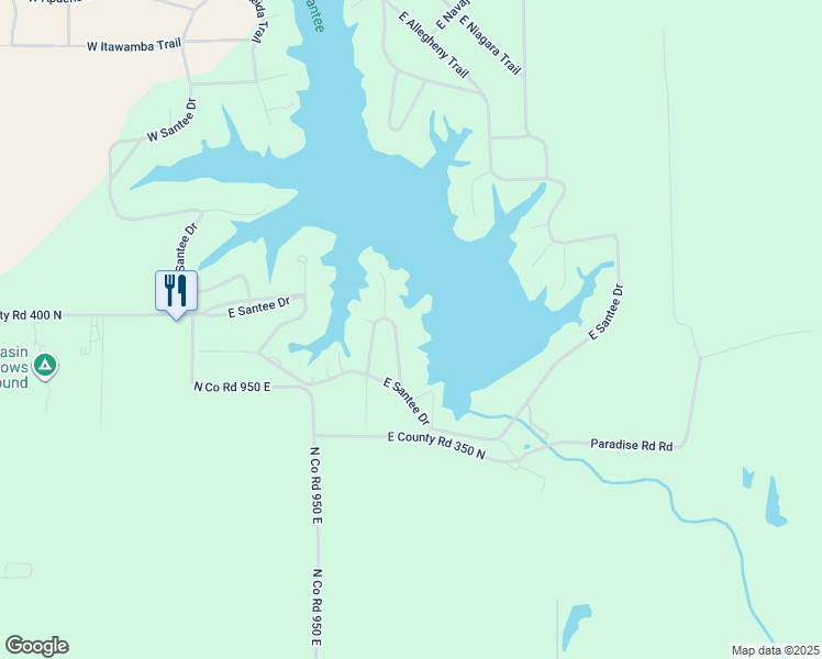 map of restaurants, bars, coffee shops, grocery stores, and more near 342 Southwest Pawnee Trail in Greensburg