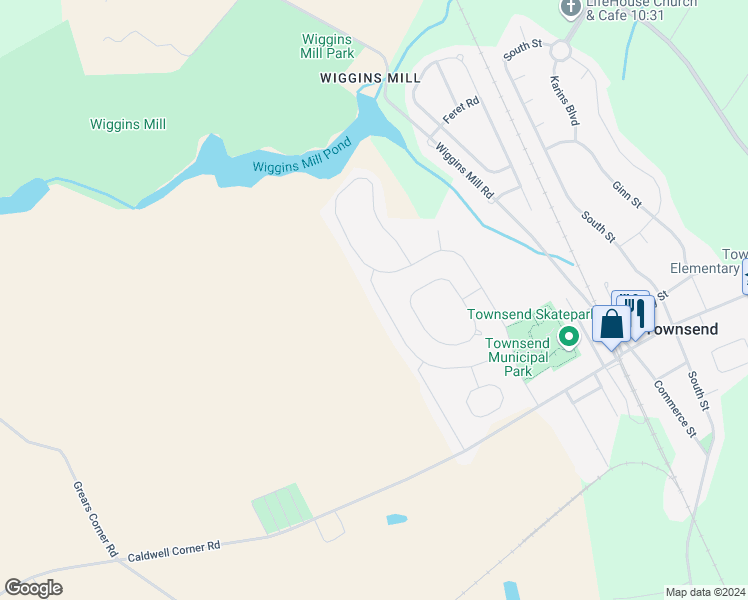 map of restaurants, bars, coffee shops, grocery stores, and more near 345 Helen Drive in Townsend