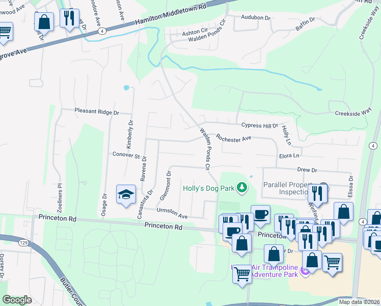 map of restaurants, bars, coffee shops, grocery stores, and more near 2655 Utica Avenue in Hamilton
