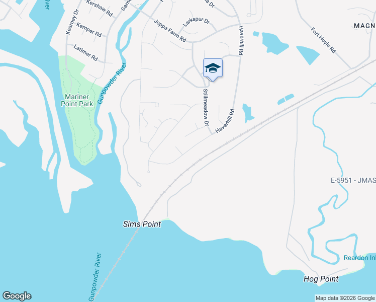 map of restaurants, bars, coffee shops, grocery stores, and more near 57 Haverhill Road in Joppa