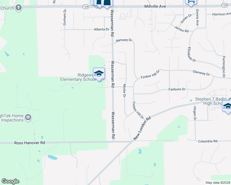 map of restaurants, bars, coffee shops, grocery stores, and more near 220 Wasserman Road in Hamilton