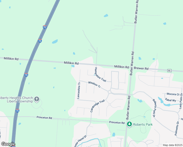 map of restaurants, bars, coffee shops, grocery stores, and more near 8182 Westover Court in Butler County