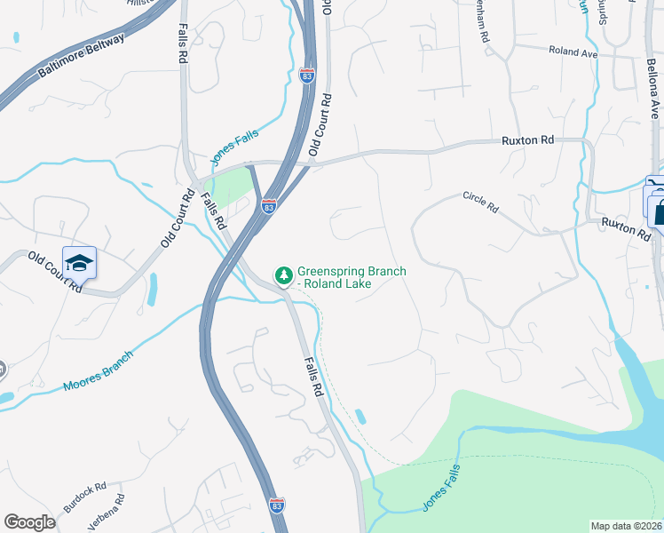 map of restaurants, bars, coffee shops, grocery stores, and more near 2007 Skyline Road in Towson