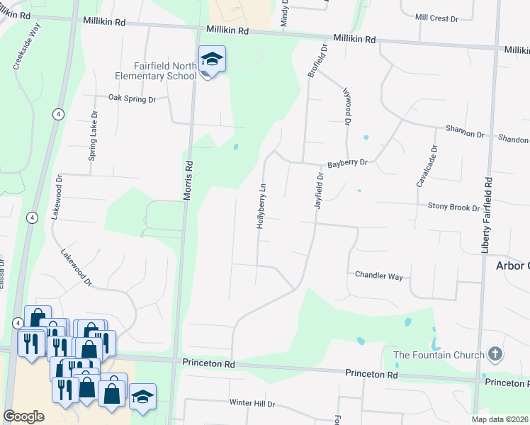 map of restaurants, bars, coffee shops, grocery stores, and more near 3780 Cranberry Court in Hamilton