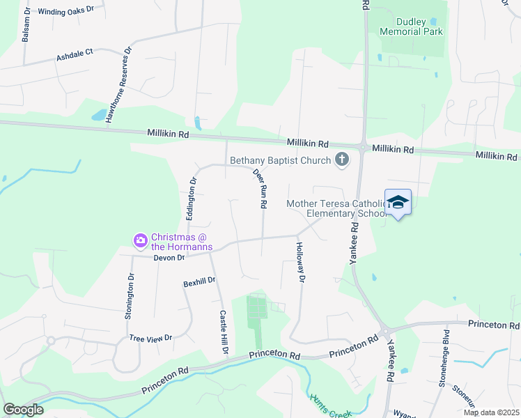 map of restaurants, bars, coffee shops, grocery stores, and more near 6124 Deer Run Road in Butler County