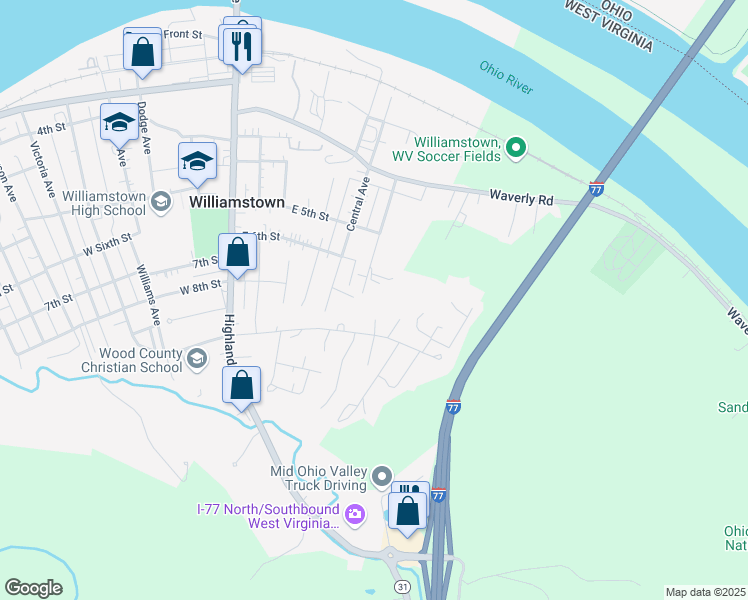 map of restaurants, bars, coffee shops, grocery stores, and more near 12 Faith Meadows in Williamstown