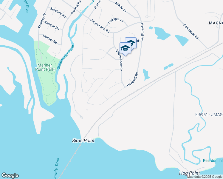 map of restaurants, bars, coffee shops, grocery stores, and more near 309 Burnside Court in Joppatowne