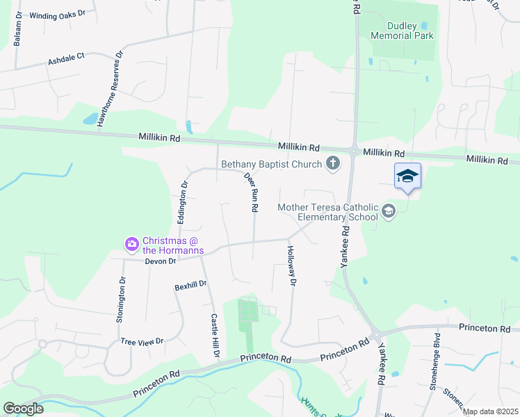map of restaurants, bars, coffee shops, grocery stores, and more near 6124 Deer Run Road in Butler County