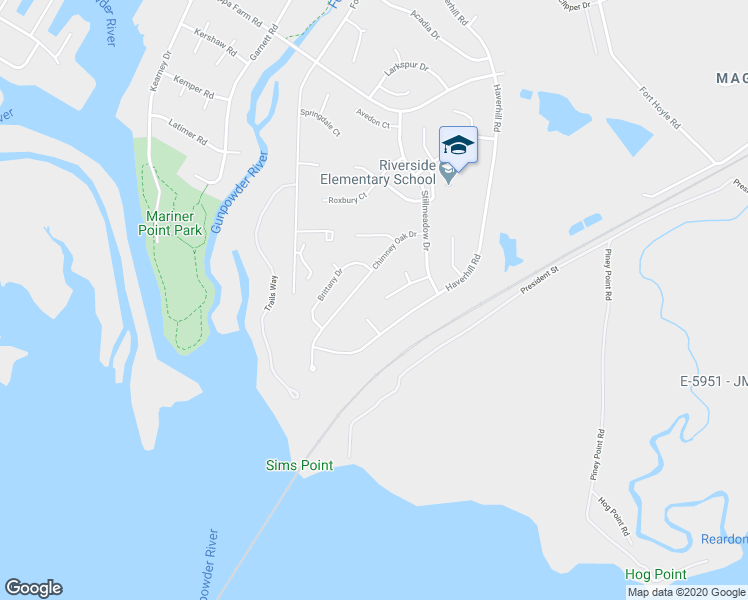 map of restaurants, bars, coffee shops, grocery stores, and more near 302 Burnside Court in Harford County
