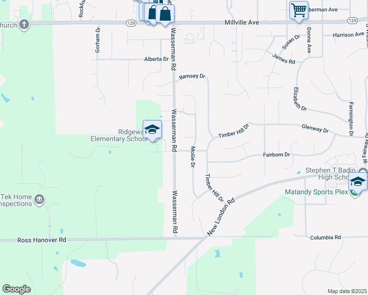 map of restaurants, bars, coffee shops, grocery stores, and more near 360 Imperial Drive in Hamilton