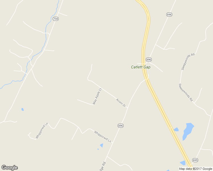 map of restaurants, bars, coffee shops, grocery stores, and more near 186 Acorn Drive in Cross Junction