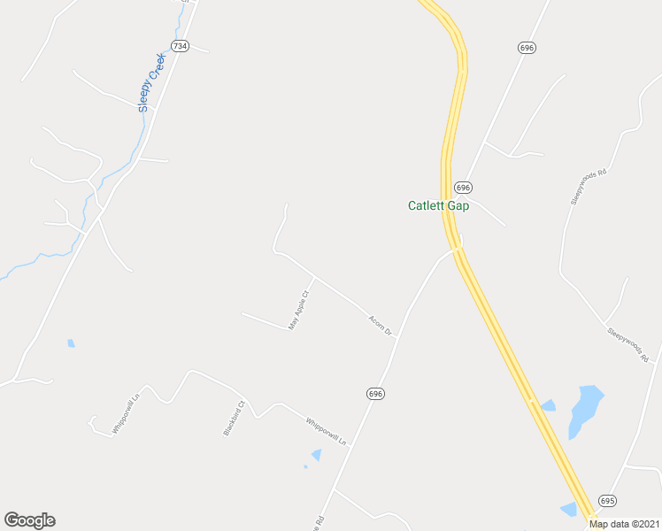 map of restaurants, bars, coffee shops, grocery stores, and more near 186 Acorn Drive in Cross Junction