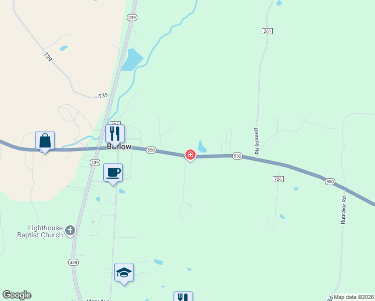 map of restaurants, bars, coffee shops, grocery stores, and more near 10965 Ohio 550 in Vincent