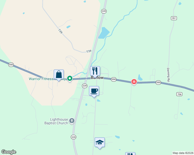 map of restaurants, bars, coffee shops, grocery stores, and more near in Barlow