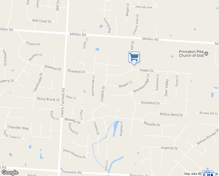 map of restaurants, bars, coffee shops, grocery stores, and more near 4417 Mogul Lane in Hamilton