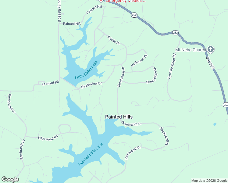 map of restaurants, bars, coffee shops, grocery stores, and more near 4432 Rembrandt Drive in Martinsville