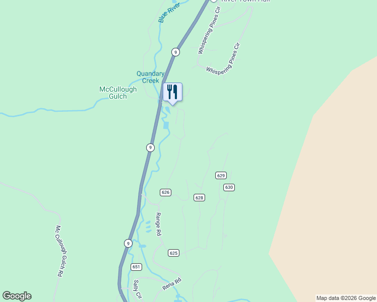 map of restaurants, bars, coffee shops, grocery stores, and more near 290 Quandary Road in Breckenridge
