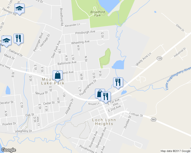 map of restaurants, bars, coffee shops, grocery stores, and more near 405 O Street in Oakland