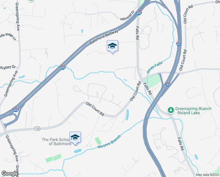 map of restaurants, bars, coffee shops, grocery stores, and more near 2413 Still Forest Road in Pikesville