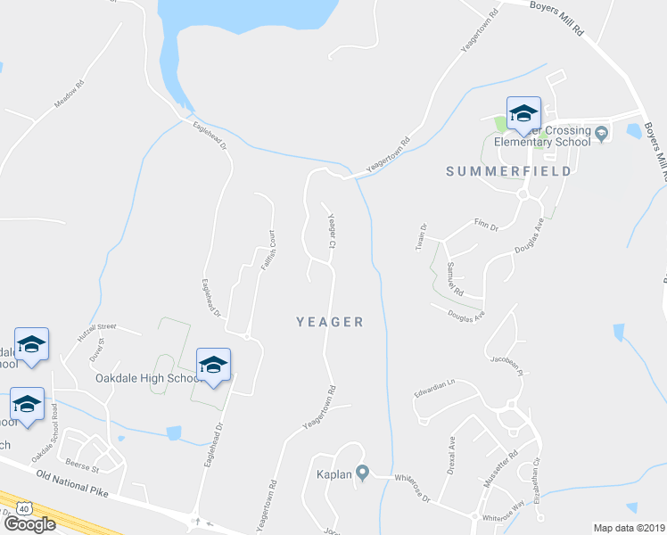map of restaurants, bars, coffee shops, grocery stores, and more near 5935 Yeagertown Road in New Market