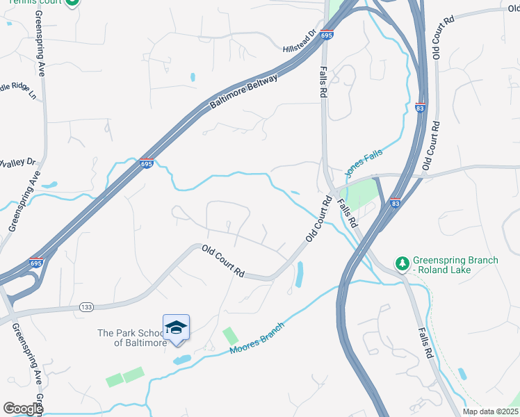 map of restaurants, bars, coffee shops, grocery stores, and more near 2413 Still Forest Road in Pikesville
