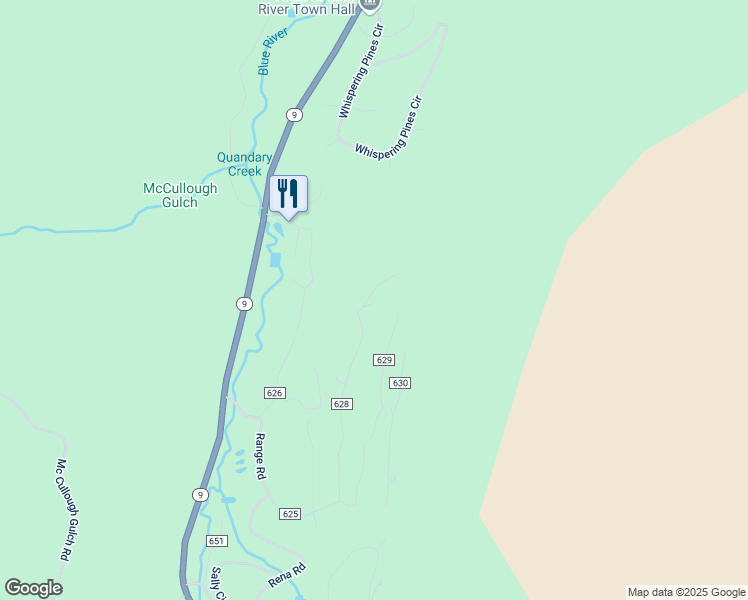map of restaurants, bars, coffee shops, grocery stores, and more near 456 County Road 628 in Breckenridge