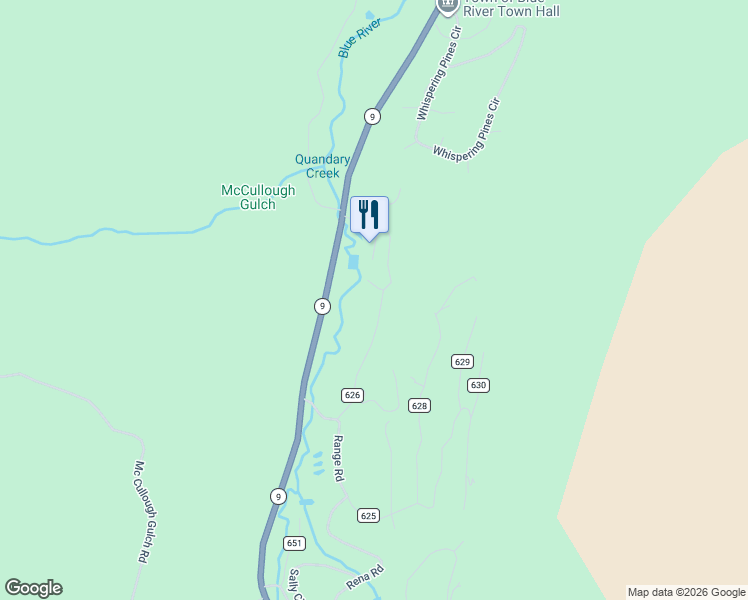 map of restaurants, bars, coffee shops, grocery stores, and more near 290 Quandary Road in Breckenridge
