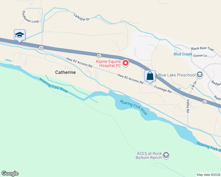 map of restaurants, bars, coffee shops, grocery stores, and more near 17607 Highway 82 in Carbondale