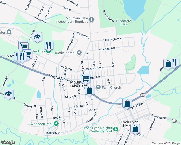 map of restaurants, bars, coffee shops, grocery stores, and more near 513 I Street in Oakland
