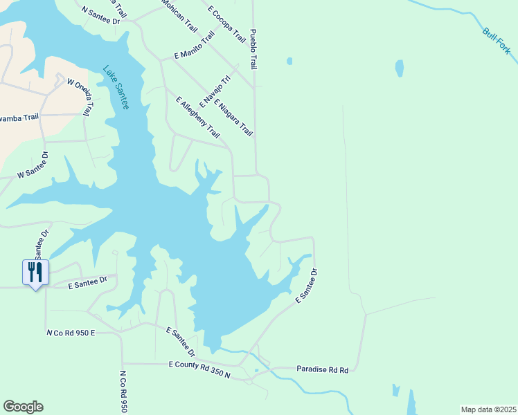 map of restaurants, bars, coffee shops, grocery stores, and more near 847 Southeast Ontario Trail in Greensburg