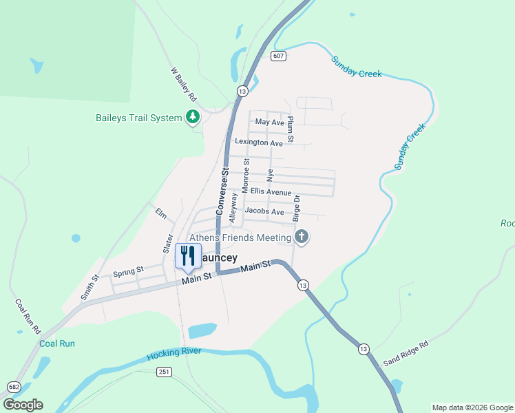 map of restaurants, bars, coffee shops, grocery stores, and more near 14 Jacobs Avenue in Chauncey