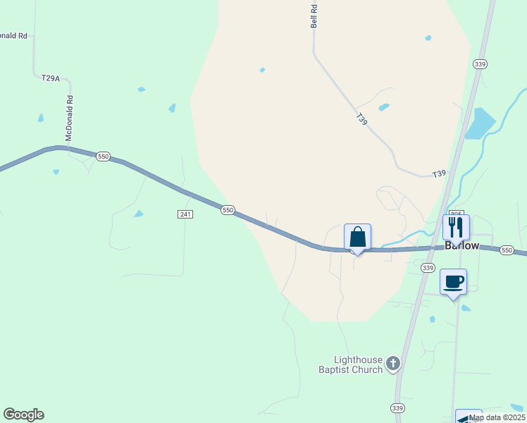 map of restaurants, bars, coffee shops, grocery stores, and more near 9943 Ohio 550 in Vincent