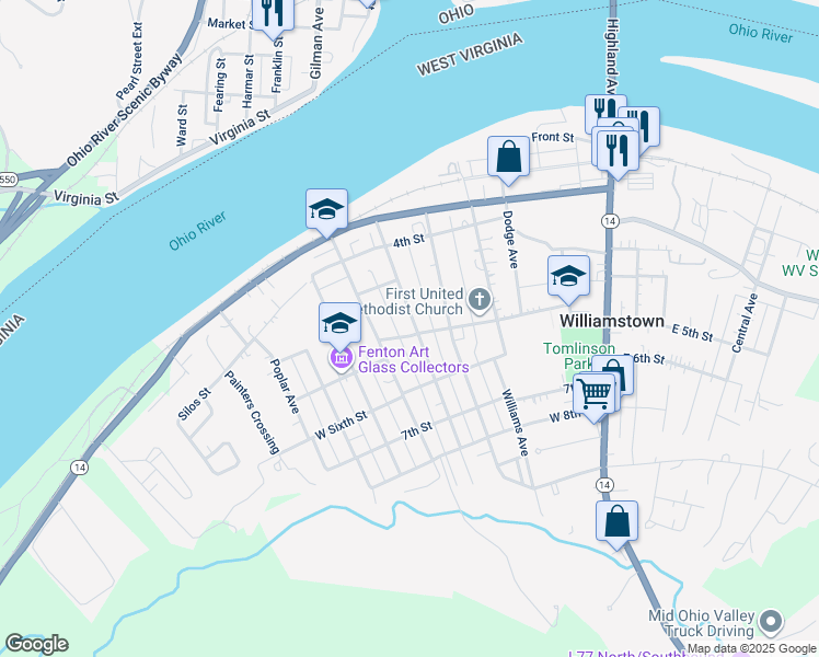map of restaurants, bars, coffee shops, grocery stores, and more near 436 Victoria Ave in Williamstown