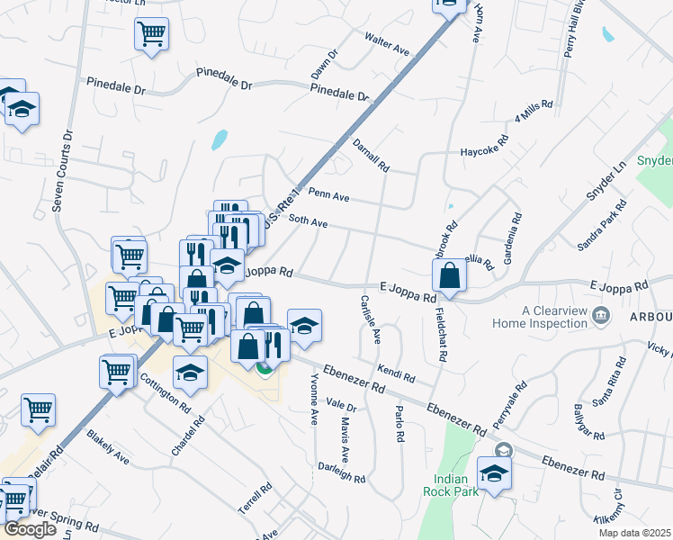map of restaurants, bars, coffee shops, grocery stores, and more near 9103 Deborah Avenue in Nottingham