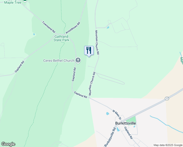 map of restaurants, bars, coffee shops, grocery stores, and more near 6041 Mountain Church Road in Jefferson