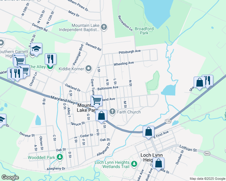 map of restaurants, bars, coffee shops, grocery stores, and more near 510 L Street in Oakland