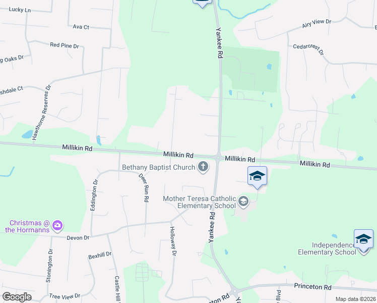 map of restaurants, bars, coffee shops, grocery stores, and more near 6970 Millikin Road in Butler County