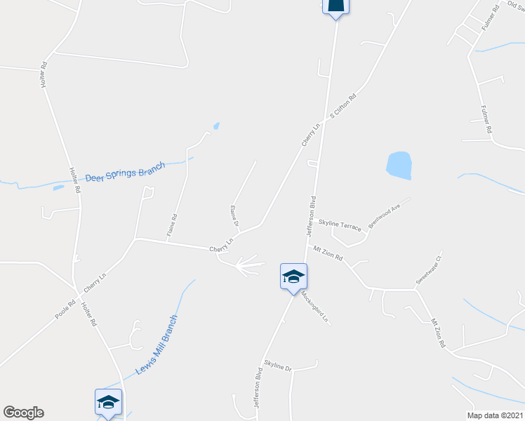 map of restaurants, bars, coffee shops, grocery stores, and more near 4514 Cherry Lane in Jefferson