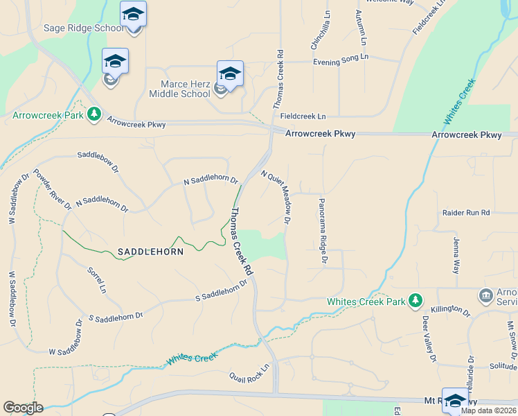 map of restaurants, bars, coffee shops, grocery stores, and more near 14260 Bandolier Court in Reno