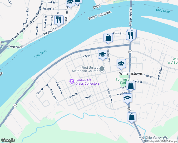 map of restaurants, bars, coffee shops, grocery stores, and more near 436 Victoria Avenue in Williamstown